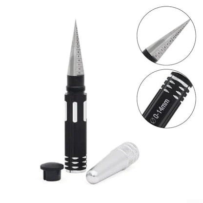 Hole Expander Tool, 0-14mm Stainless Steel Taper Reamer for Plastic, Spiral Shell Hole Opener with Orange Coating Handle for RC Car Model Kit