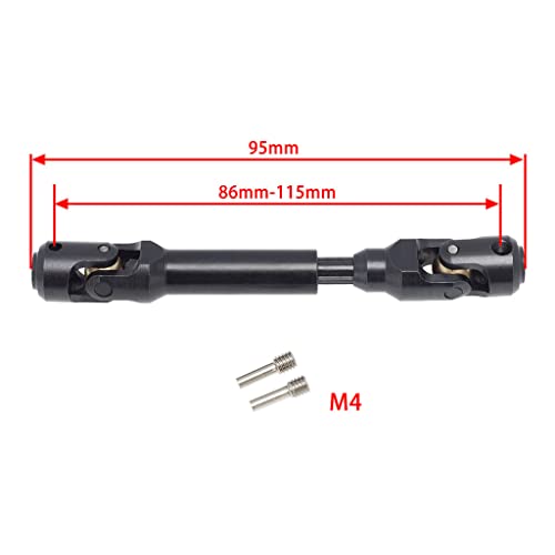 Universal Drive Shaft Transmission Shaft Metal Drive Shaft CVD Axle Set Lightweight Metal CNC Machined Suitable for RC Model Car Truck, 86-115mm - color: 86-115mm