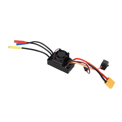 Yunseity Brushless ESC 60A, RC Electronic Speed Controller Replacement for 1:10 Buggy On Road Off Road, Brushless RC Car ESC with Cooling Fan, Motor Controller for Hobby