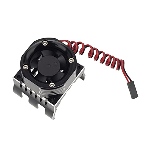 DKKY 42mm RC Cooling Fan Motor Heatsink 21000 RPM for Axial SCX10 Traxxas TRX4 Slash/Rustler/Stampede/Bandit Arrma Kraton Mojave Senton 1/8 1/10 RC Crawler Car 4274 4268 Motor, Black - color: Black