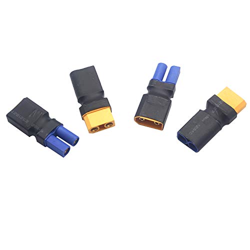 2Pairs XT90 Plug to EC5 Style Male Female Connector Adapter for RC FPV Battery Charging ESC