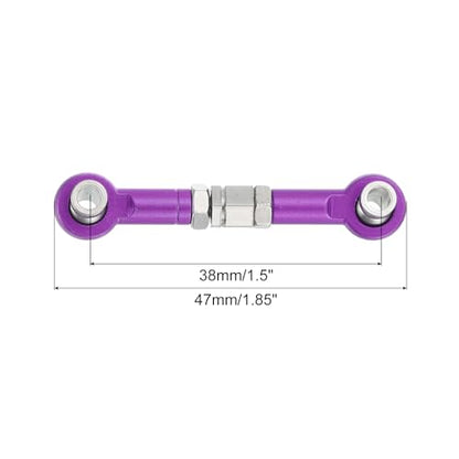MECCANIXITY 4 Pcs Steering Servo Turnbuckle Rod RC Aluminum Alloy Linkages for HSP 1/10 94123 On-Road RC Car (Purple, 38mm) - color: Purple, size: 38mm