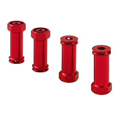 ShareGoo Aluminum 12mm Wheel Hex Hub Adapters 30mm Extension Combiner Coupler Compatible with WLtoys 144001 1/14 Wltoys RC Car (Red) - color: Red