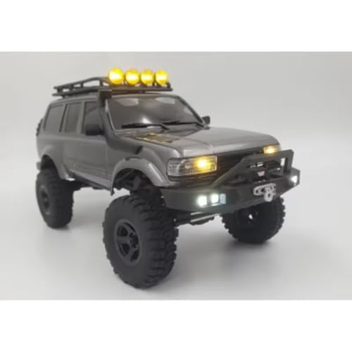 for FMS for FCX18 for LC80 4-15V 1/18 Front Bumper with Lights Winch Controller RC for Rock Crawler Car Truck Upgrade Parts Repair Replacement Accessories Rc Bumpers(B) - size: B