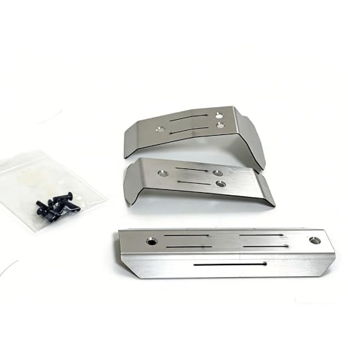 Stainless Steel Chassis Guard Skid Plate for 1/16 Mini Maxx 4WD RTR Brushless Monster Truck, Compatible with Traxxas 107154-1, RC Upgrade Protection Parts
