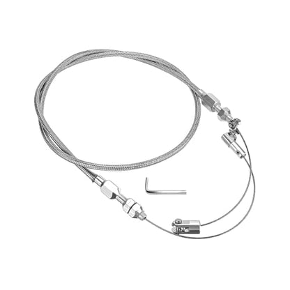 36" Car Braided Throttle Cable Kit, Adjustable Stainless Steel Vehicle Fuel Line Gas Accelerator Cable, Automotive Throttle Lines Replacement Set, Universal for SUV RV Truck - size: 36''