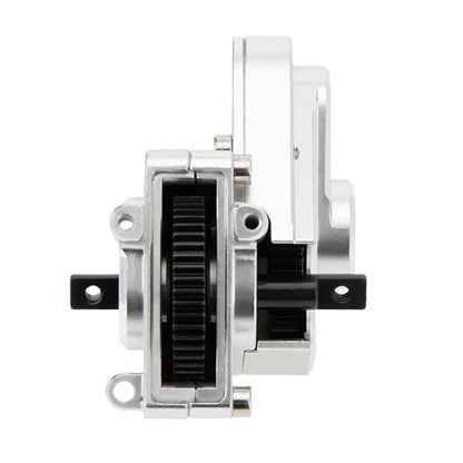MEUS Racing SCX24 Transmission Aluminum Complete Gearbox for 1/24 Axial SCX24 RC Crawler (Brushed, Silver)