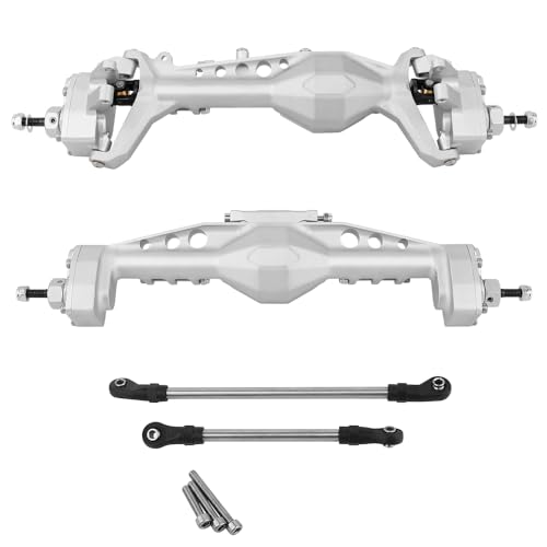 CNC Offset Portal Axle with Adjustable Link Mount for 1/10 RC Crawler Axial SCX10 III AXI03029 AR45P Rock Buggy LCG Chassis Cheater Rigs Upgrade Parts (Silver) - color: Silver