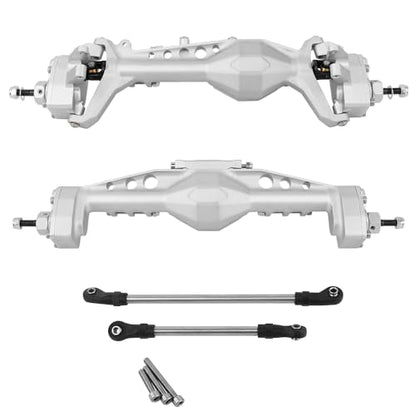 CNC Offset Portal Axle with Adjustable Link Mount for 1/10 RC Crawler Axial SCX10 III AXI03029 AR45P Rock Buggy LCG Chassis Cheater Rigs Upgrade Parts (Silver) - color: Silver