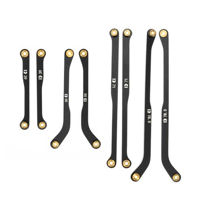 High Clearance 4 Links Set for SCX24 Gladiator & Dodge Power Wagon, Steel Links Set, Upgrade Parts for SCX24, Axial 1/24 RC Crawler Car Upgrade Accessories, 8Pcs, Black - size: For Gladiator