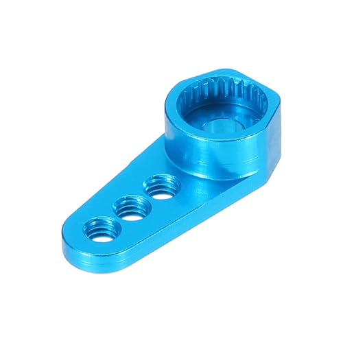 MECCANIXITY Aluminum Alloy 1/18 25T Steering Servo Arm Horn Sky Blue for DIY RC Car/Boat/Airplane Boat Accessories 2 Pcs - color: Sky Blue