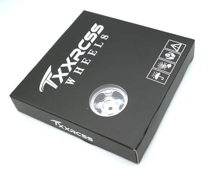 RC 1.0 Beadlock Wheels Offsets -2 Aluminum Rims for AX24 1/18 TRX4M All 1/24 Scale SCX24 Deadbolt RC Crawler Car Wheels Upgrades 4Pc (Silver) - color: Silver