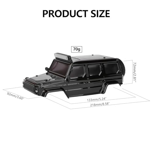 SCX24 Body Magnetic Stand with Lights for SCX24 Upgrades | PC Front and Rear Body for SCX24 Bronco JLU C10 Basecamp 1/24 RC Crawler - style: Black