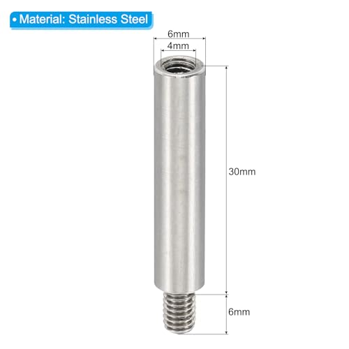 PATIKIL 24pcs M4 Standoffs, 30+6mm Stainless Steel Threaded Standoffs Screws Kit for Circuit Board PCB RC Drones Motherboard - size: 30+6mm L