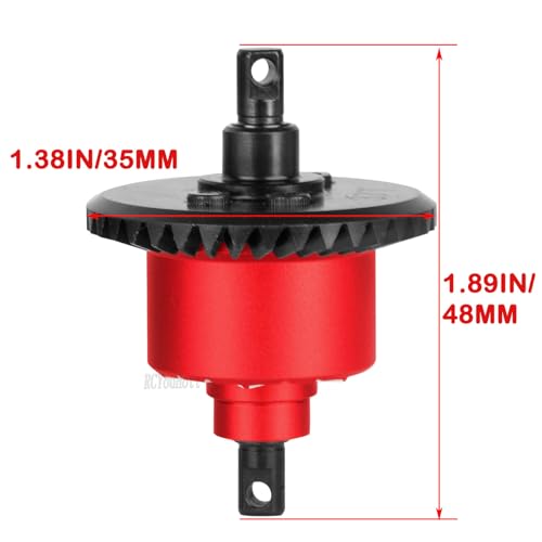RC Diff Gear 37T Upgrades Part for 1/10 Slash 4X4 VXL/Rustler 4X4 VXL/Stampede 4X4 VXL/Hoss 4X4 VXL/XO-1,Front Rear Differential Hop Ups,Red - color: Red-(upgrades Part）