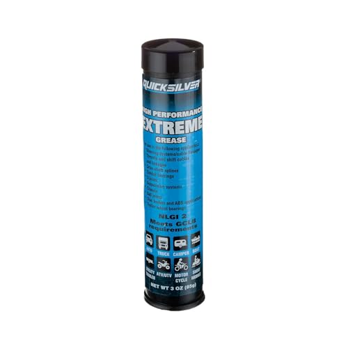 Quicksilver 8M0071837 High Performance Extreme Grease/Lubricant with PTFE, 3-Oz. Cartridges, Pack of 3 - size: 3 oz Cartridge (Pack of 3)