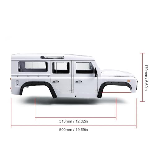 1/10 RC Car Hard Body Shell Kit-313mm Wheelbase D110 Land Rover Defender Body for Axial SCX10 90046 TRX4 CC01 Capra RC Crawler Car (313mm White) - color: 313mm White