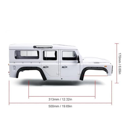 1/10 RC Car Hard Body Shell Kit-313mm Wheelbase D110 Land Rover Defender Body for Axial SCX10 90046 TRX4 CC01 Capra RC Crawler Car (313mm White) - color: 313mm White