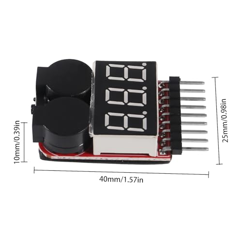 6pcs Lipo Battery Checker RC Battery Low Voltage Buzzer Alarm Voltage Tester Monitor for 1-8S Lipo Life LiMn Li-ion Battery