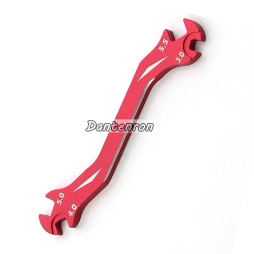 RC Multi-Function Wrench Turnbuckle Nut Ball Joint Remover 3mm 4mm 5mm 5.5mm Universal Repair Tool Aluminum Alloy for 1/10 1/8 1/24 Crawler Truck Off Road Car Boat Drone Airplane (Red) - color: Red