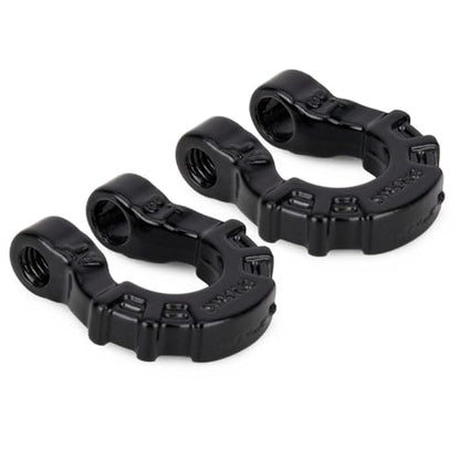 4Pcs Metal Tow Shackle Trailer Buckle for SCX10 TRX4 1/10 RC Crawler | Durable metal shackles, compatible with CC01 D90 D110 TF2. Perfect for tow hook upgrade,off-road crawler accessories.4-pack. - color: Black