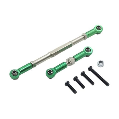 Front Rear Drive Shaft for WPL C14 B1 B14 B16 B24 B26 Steering Tie Rod Set for 1/16 rc Car Crawler Part 2pcs Metal Linkage Servo Link(Green) - color: Green