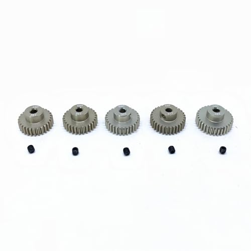 KingVal Replacement 5PCS 48DP 3.175mm 28T 29T 30T 31T 32T Aluminium Pinion Motor Gear Combo Compatible with 1/10 RC Car Brushed Brushless Motor - size: 28-32T