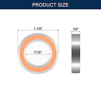 1615-2RS Deep Groove Ball Bearings, ID 7/16" x OD 1-1/8" x Width 3/8" Double Rubber Sealed Ball Bearing Pre-Lubricated Chrome Steel Z2 Lever 10pcs - size: 1615-2RS 7/16"x1-1/8"x3/8"