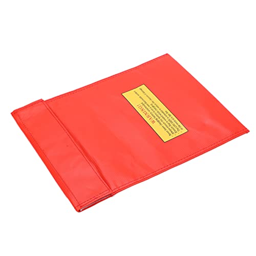 Explosion Proof Bag, Fireproof Storage, Lithium Battery Charging, Heat, Drone Batteries, Electric Planes & RC Aircraft - size: Red