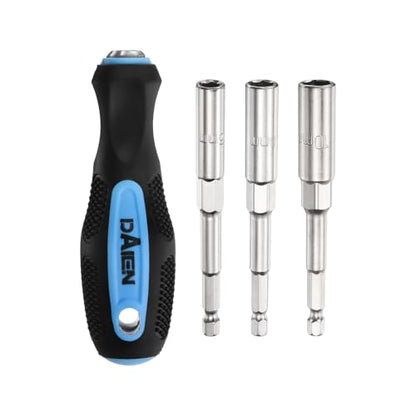 HARFINGTON Metric Nut Driver 6mm/8mm/10mm CR-V Non-Magnetic Detachable Tip Hollow Shafts Hex Socket Screwdriver with Anti-Slip Handle for Automobile Repair Bit Driver, Blue/Black - size: 6mm/8mm/10mm