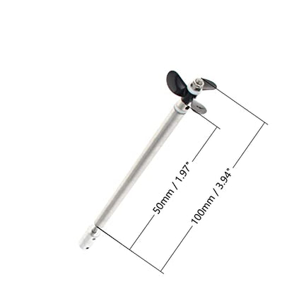 RC Boat Drive Shaft Kit for 2mm, 100mm Shaft 50mm Sleeve 3-Blade D36mm Propeller | Coupler & Joint Set, Complete Propulsion Assembly for RC Model - size: 2.00MM