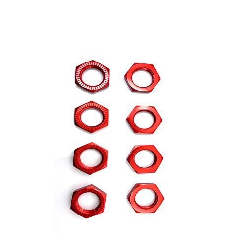 8pcs Alloy Wheel Nuts 17mm Thread 1.0 for Arrma 6s 3s Typhon Notorious Kraton Outcast Talion Infraction Limitless Felony Mojave Wheel Nuts Parts Red WARAC9763R