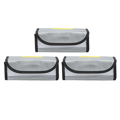 Fafeicy Fireproof Explosionproof Lipo Battery Safe Bag 2PCS 185x75x60mm with Airflow Isolating PVC Fiber for Lipo Battery Storage Transport and Charging