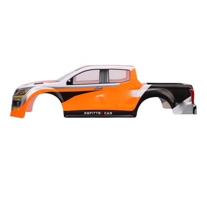 Bewinner 1/10 Scale RC Car Body Shell Painted Precut Universal for Pickup Truck 26cm Wheelbase Modification Sturdy PVC Protection - Blue (Orange) - color: Orange