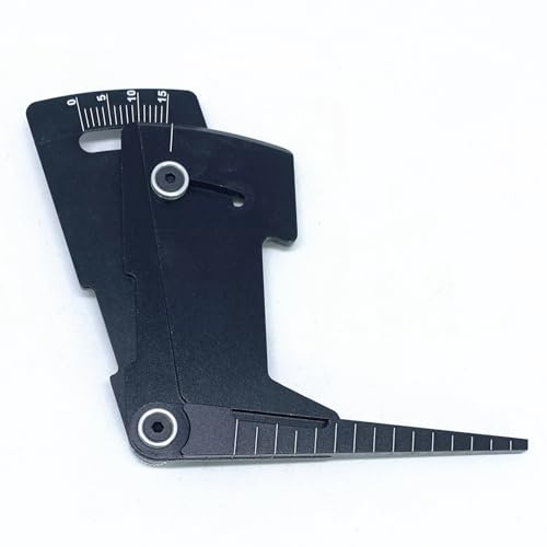 KingVal Metal Adjustable Ruler 15 Degrees RC Car Wheel Tire Camber Gauge Height Measuring Tool Compatible with 1/10 RC Car (Black) - color: Black