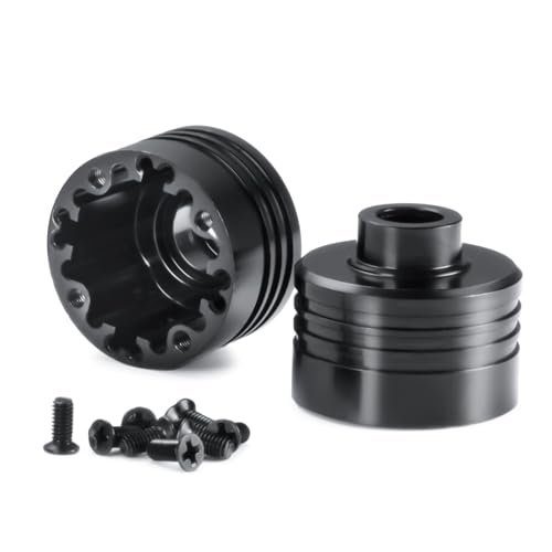 2PCS Aluminum Alloy Axle Diff Gear Case Center Differential Shell | Black Anodizing Diff Housing Cup Compatible with Axial RBX10 AXI03005 1/10 RC Crawler Car Upgrade Parts