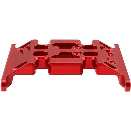 Aluminum Center Transmission Skid Plate Mount Gearbox Mount Base Compatible with Axial SCX10 1/10 RC Rock Crawler Car (Red) - color: Red