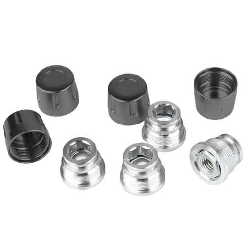 HobbyPark 1.9/2.2 Beadlock Wheel Nuts Locknuts – Aluminum Locking Nuts for 1/10 RC Crawler Car, Fits for TRX4 SCX10 SCX10 II III AXI Capra Redcat Gen8 Gen7 RC4WD & More (Gray) - color: Gray