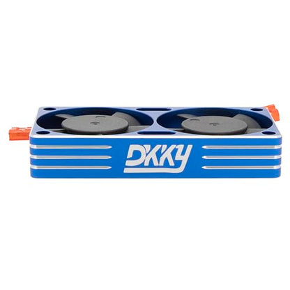 DKKY RC Motor Cooling Fan Heatsink 30mm Dual Fan for ARRMA Axial Traxxas 1/6 1/8 1/10 RC Crawler Car 3650 550 3660 4274 4068 4268 Motor (Blue) - color: Blue