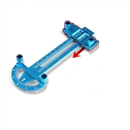RC Road Car 3 in 1 Height Gauge Ruler Aluminum Wheel Set for Up Tool Chassis Camber Ride Dip Angle Suspension Simple Toy Parts RC Car Repair Kit - color: Blue