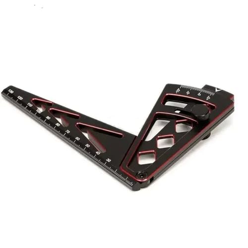 Metal Adjustable Camber Gauge Ruler 15° for RC Car Ride Height & Wheel Alignment – CNC Aluminum Tool Compatible with 1/8 1/10 Scale Models(RED) - color: Red