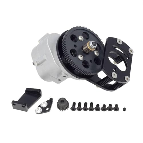 Metal R3 Single Speed Gearbox Transfer Case Compatible with 1 10 Scale RC Crawler Compatible with Gelande II FJ40 G2 D110 and Similar Models(Transmission Silver) - color: Transmission Silver