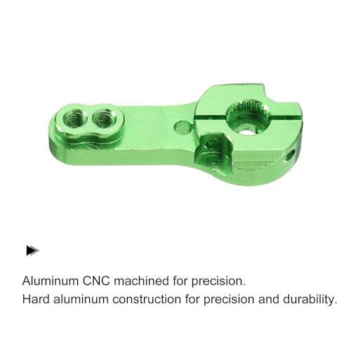 MECCANIXITY Aluminum Alloy 25T Steering Servo Arm Horn Green for DIY RC Car/Boat/Airplane Boat Accessories 2 Pcs - color: Green