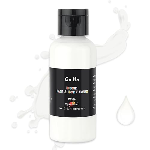 Go Ho Liquid White Face & Body Paint - Water Based, Special FX & Halloween Makeup - color: White