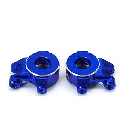 TREAL Aluminum 7075 Front Steering Knuckles Set (2P) L&R CNC Machined Upgrades Compatible with 1/18 TRX4M (Blue) - color: Blue