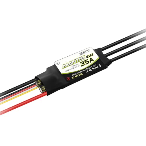 ZTW Mantis G2 35A ESC 2-4S Built-in Switching BEC 5V/6V/7.4V Adjustable 4A Brushless Speed Controller for RC Airplane Aircraft Fixed-Wing