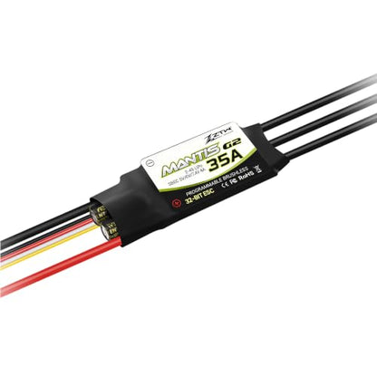 ZTW Mantis G2 35A ESC 2-4S Built-in Switching BEC 5V/6V/7.4V Adjustable 4A Brushless Speed Controller for RC Airplane Aircraft Fixed-Wing