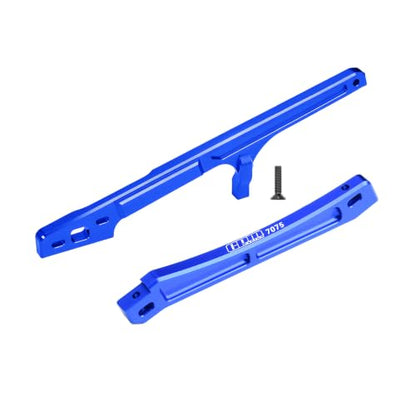 GPM 7075 Aluminum Front Rear Chassis Brace for ARRMA 1/7 Talion 6S EXB V6, Upgrade RC Car Chassis Support, Extreme Bash Toughness, 4mm Thick CNC (Blue) - color: Blue