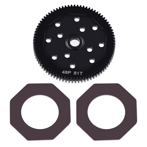 LSG Steel Spur Gear 66T 72T 81T 84T 48P Hardened Steel Upgrades Main Gear for Team Associated DR10 RC10 B4 B5 T4 T5 (81T) - size: 81T