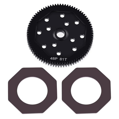 LSG Steel Spur Gear 81T 48P for Team Associated DR10 RC10 B4 B5 T4 T5 | Hardened Steel Main Gear RC Car Upgrade Parts - size: 81T